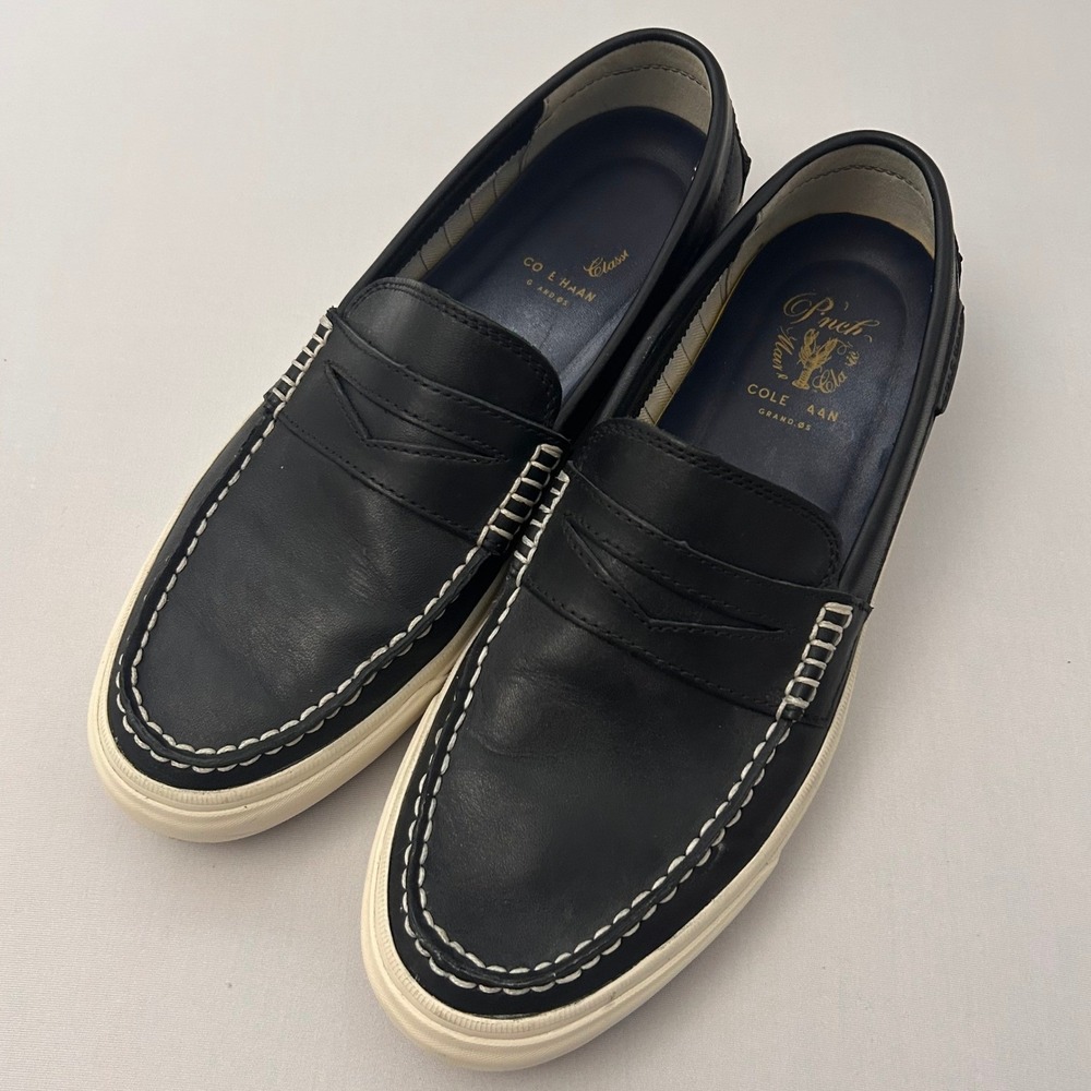 Cole‎ Haan Shoes Mens 10 Black Leather Penny Loafer Pinch Weekender LX Grand OS